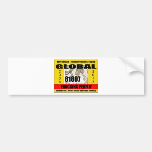 Fragging Permit Bumpersticker (Voorkant)