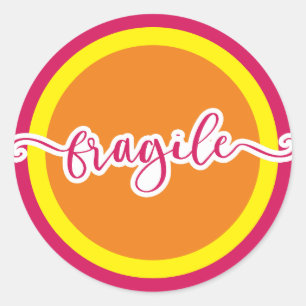 Fragiel - aangepaste kleuren ronde sticker