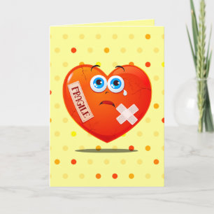 Fragiel hart, wenskaart kaart
