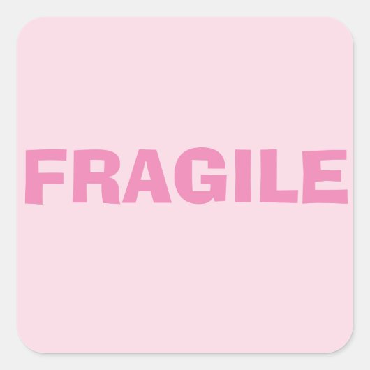 Fragiel Vierkante Sticker (Voorkant)