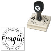 Fragiele Elegante Script Circle Tekst & Inkpad Rubberstempel (Gestempeld)