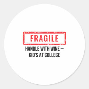 Fragiele handvat met Kind wijn bij college ouder m Ronde Sticker