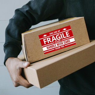 Fragiele Label Rode Verzending Waarschuwing Sticke