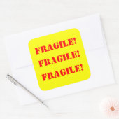 Fragiele vierkante Strickers Sticker (Envelop)