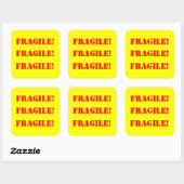 Fragiele vierkante Strickers Vierkante Sticker (Vel)