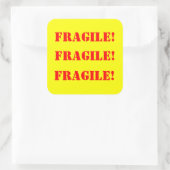Fragiele vierkante Strickers Vierkante Sticker (Tas)