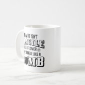 Fragile als een bomb koffiemok (Voorkant links)