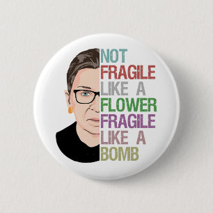 Fragile als een Bomb RBG Ronde Button 5,7 Cm