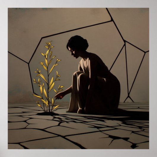 Fragile Bloom – Solarpunk Hergroei Poster (Voorkant)