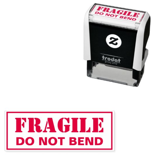 Fragile buig geen aangepaste omgezette tekst  zelfinktende stempel (In situ)