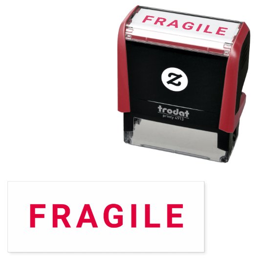 FRAGILE Business Self-Inking Stamp RED Zelfinktende Stempel (In situ)