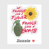 Fragile comme une bombe Sticker | Décalage d'ordin (Feuille)