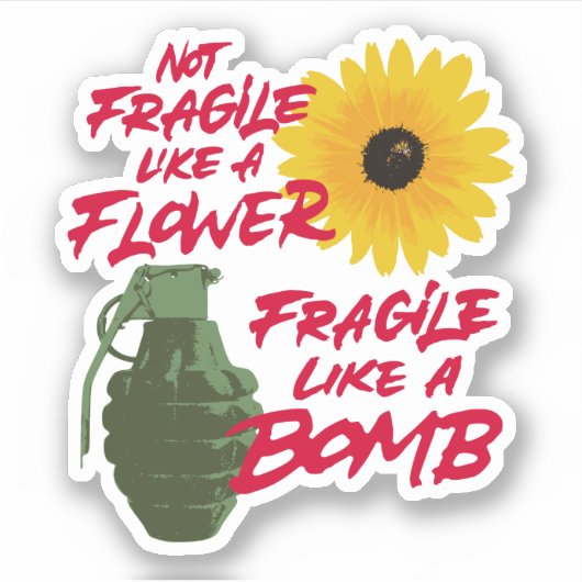 Fragile comme une bombe Sticker | Décalage d'ordin (Devant)