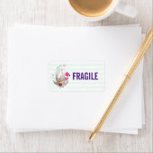 Fragile Eieren in een mandje met Flamingo en Bunny Etiket (Insitu)