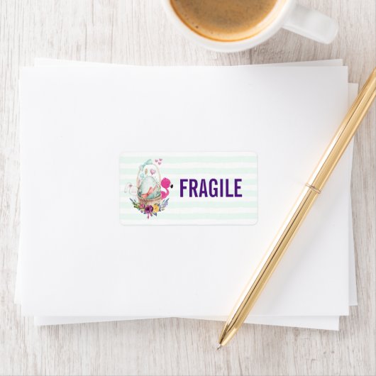Fragile Eieren in een mandje met Flamingo en Bunny Etiket (Insitu)
