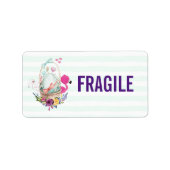 Fragile Eieren in een mandje met Flamingo en Bunny Etiket (Voorkant)