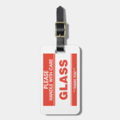 Fragile Glass Handle With Care Warning Bagagelabel (Voorkant verticaal)
