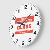 Fragile Glass Handle With Care Warning Grote Klok (Hoek)