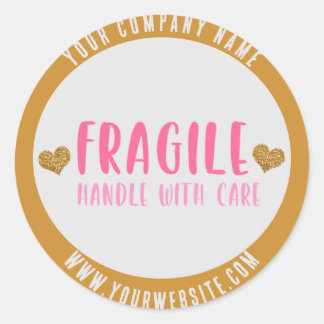 Fragile handgreep met aangepaste auto's ronde sticker