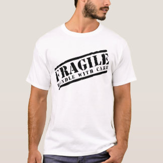 Fragile handgreep met ontwerp van de zorg t-shirt