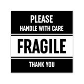 Fragile handgreep met rubberen riem met waarschuwi  zelfinktende stempel (Design)
