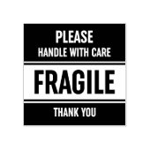 Fragile handgreep met waarschuwing 	rubberstempel (Afrduk)