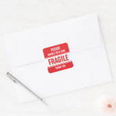 Fragile handgreep met waarschuwing vierkante sticker (Envelop)