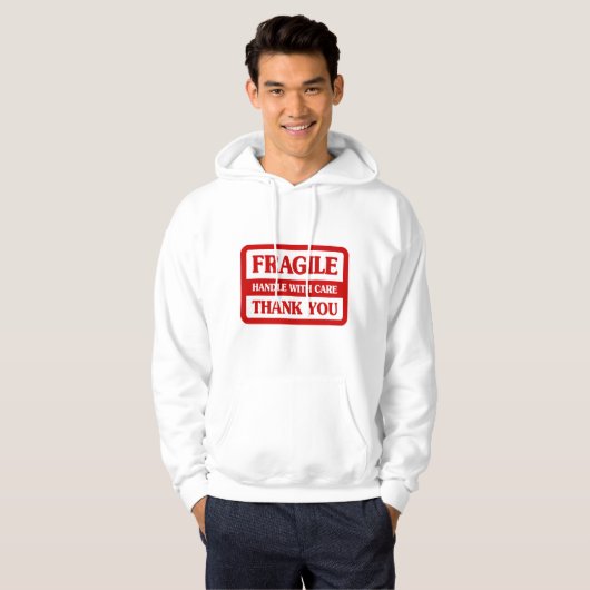 Fragile handgreep met zorg hoodie (Voorkant volledig)