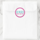 Fragile handgreep met zorg ronde sticker (Tas)