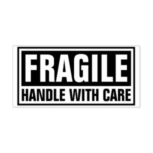 Fragile handgreep met zorg 	rubberstempel