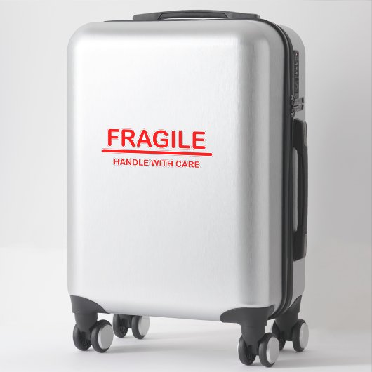 Fragile handgreep met zorg sticker (Koffer)