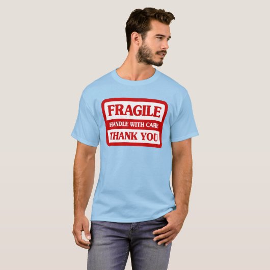 Fragile handgreep met zorg t-shirt (Voorkant volledig)