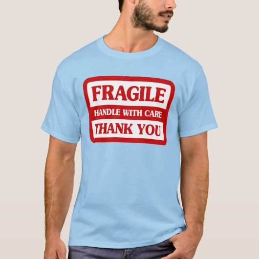 Fragile handgreep met zorg t-shirt (Voorkant)