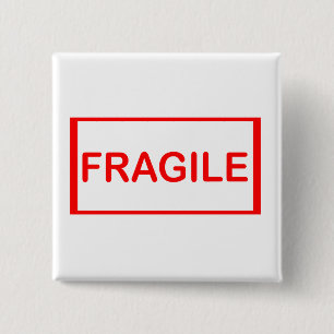 Fragile handgreep met zorg vierkante button 5,1 cm