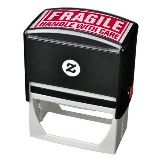 Fragile handgreep met zorg zelfinktende stempel (Product)