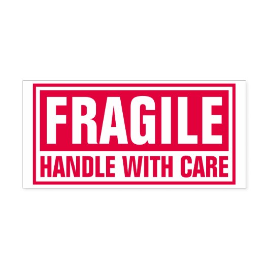 Fragile handgreep met zorg zelfinktende stempel (Design)