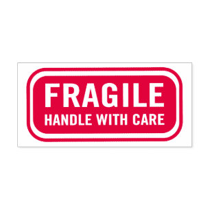 Fragile handgreep met zorg  zelfinktende stempel