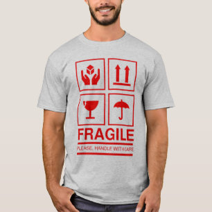 Fragile handgreep met zorgsymbool t-shirt