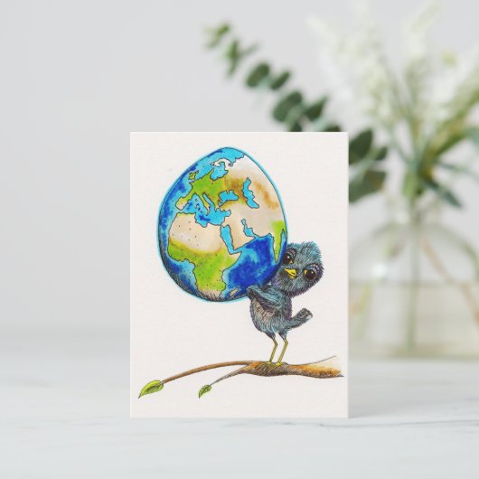 Fragile, handig met zorg briefkaart (Staand voorkant)