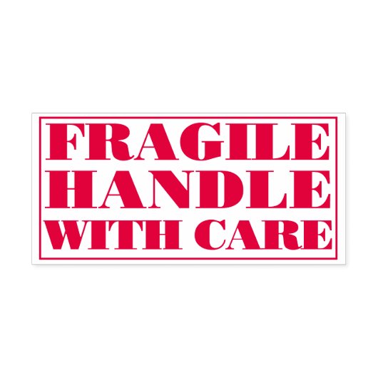 FRAGILE Handle With Care Fragile Parcel Delivery Zelfinktende Stempel (Design)
