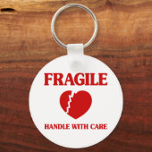 Fragile hartbehandeling met zorg sleutelhanger (Voorkant)