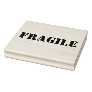 Fragile houten blokgebondente rubberen stempel