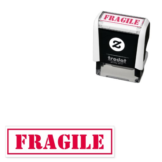 Fragile Kantoor aangepaste omlijste tekst Zelfinktende Stempel (In situ)