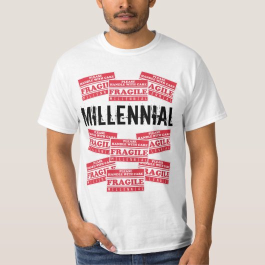 Fragile Millenniumlabels, gelieve voorzichtig te z T-shirt (Voorkant)