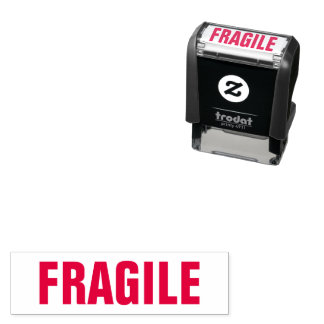 Fragile Packaging Supply Small Business Red Zelfinktende Stempel