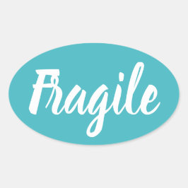 Fragile trendy modern minimalistisch bedrijf ovale sticker