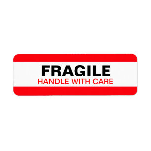 Fragile waarschuwingslabel rood etiket