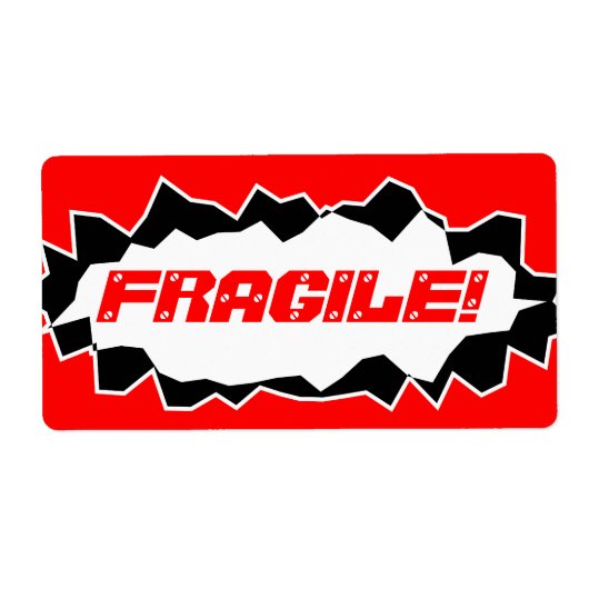 Fragile warning -  shipping stickers (Devant)