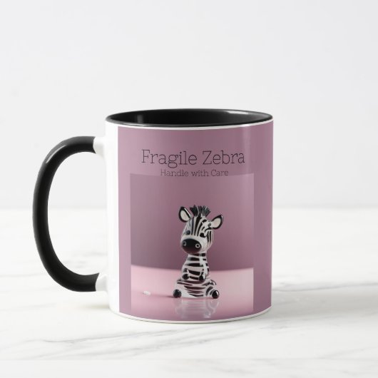 Fragile Zebra : Manipuler avec soin Mug (Gauche)