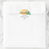 Fragile, zorg dat u voorzichtig omgaat ronde sticker (Tas)
